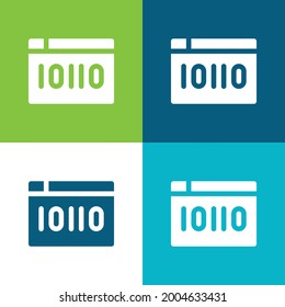 Binary Code Flat four color minimal icon set