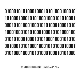 Binary code flat monochrome isolated vector object. Hacking. Editable black and white line art drawing. Simple outline spot illustration for web graphic design