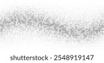 Binary code gradient wave on white. Ones and zeros in halftone gradation texture. Digital system language. Computer encoding abstract background