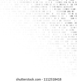 Binary code in gray colors. Computer or internet security concept. Vector background illustration.