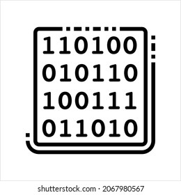 Icono De Código Binario, Base 2, Dos Dígitos 1, 0 Instrucción De Procesador De Computadora De Sistema Numérico, Sistema De Datos, Verdadero Ilustración De Arte Vector Lógico Booleano Falso