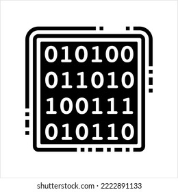 Binary Code Icon, Base 2, Two Digit 1, 0 Numeric System Computer Processor Instruction, Data System, True False Boolean Logic Vector Art Illustration