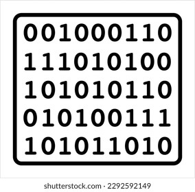 Icono De Código Binario, Base 2, Dos Dígitos 1, 0 Instrucción De Procesador De Computadora De Sistema Numérico, Sistema De Datos, Verdadero Ilustración De Arte Vector Lógico Booleano Falso