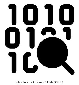 binary code icon with black color