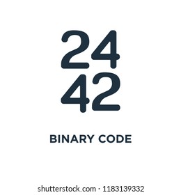 Binary Code icon. Black filled vector illustration. Binary Code symbol on white background. Can be used in web and mobile.