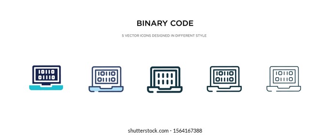 binary code icon in different style vector illustration. two colored and black binary code vector icons designed in filled, outline, line and stroke style can be used for web, mobile, ui