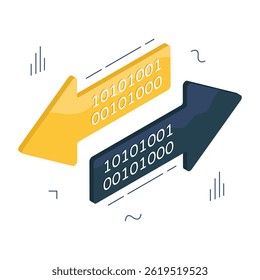 Ícone de código binário, vetor editável