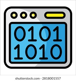 Binary Code Icon Element For Design