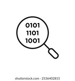 Binary code icon Flat art illustration in outline