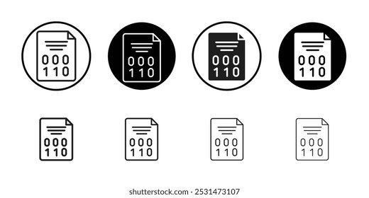 Binary code icon Isolated flat vector in outline
