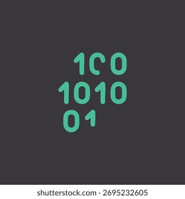 Ícone de código binário logotipo design de vetor plano