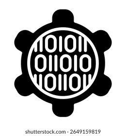 Binary Code Icon Single Vector Collection