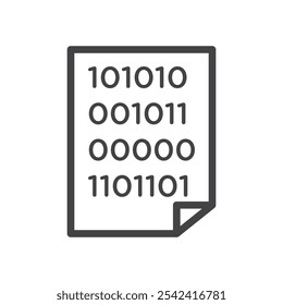 Binary code icon Symbol mark in filled style