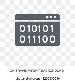 Binary code icon. Trendy flat vector Binary code icon on transparent background from Programming collection. 