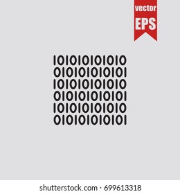 Binary code icon in trendy isolated on grey background.Vector illustration.