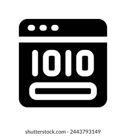 binary code icon. vector glyph icon for your website, mobile, presentation, and logo design.