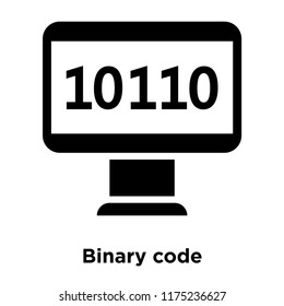 Binary code icon vector isolated on white background, logo concept of Binary code sign on transparent background, filled black symbol