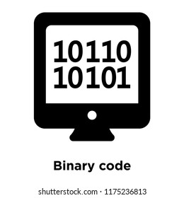 Binary code icon vector isolated on white background, logo concept of Binary code sign on transparent background, filled black symbol