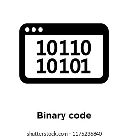 Binary code icon vector isolated on white background, logo concept of Binary code sign on transparent background, filled black symbol