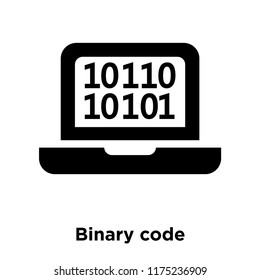 Binary code icon vector isolated on white background, logo concept of Binary code sign on transparent background, filled black symbol