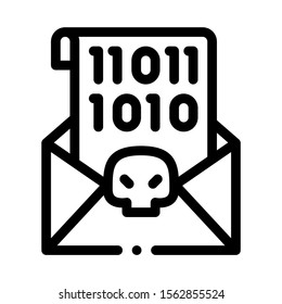 Binary Code Icon Vector. Outline Binary Code Sign. Isolated Contour Symbol Illustration