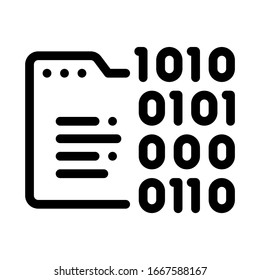 Binary Code Icon Vector. Outline Binary Code Sign. Isolated Contour Symbol Illustration