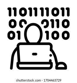 binary code icon vector. binary code sign. isolated contour symbol illustration