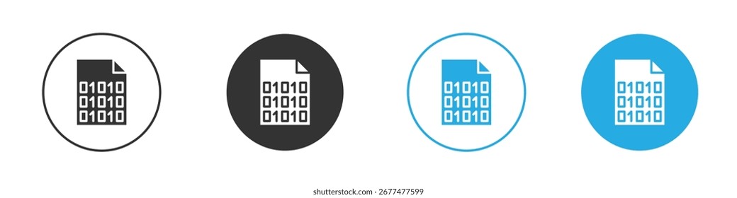 Binary code icon vector style flat trendy collection.