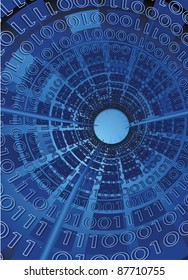 Binary code information. Vector illustration with simple gradients. No gradient meshes were used. All in a single layer.