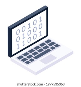 Binary code interface, trendy vector design 