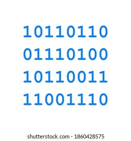 Binary code isolated on white background