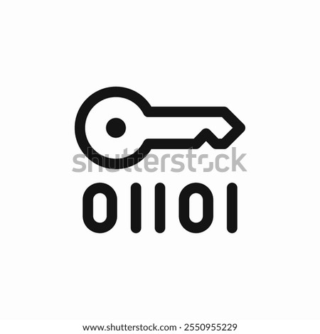 binary code key icon sign vector