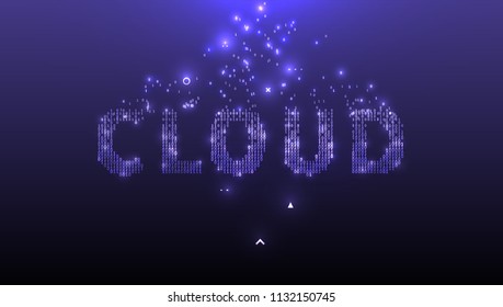 Binary code lettering Cloud. Technology modern futuristic design. Eps10 vector illustration