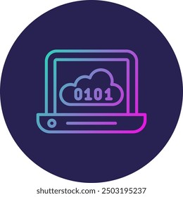Binary Code Line Gradient Icon Design
