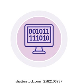 Binary Code line icon, editable vector icon, pixel perfect, illustrator ai file 