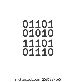 Binary Code line icon. linear style sign for mobile concept and web design. A sequence of zero and one outline vector icon. Low level programming symbol, logo illustration. Vector graphics