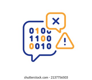 Binary Code Line Icon. Ransomware Threat Sign. Cyber Attack Symbol. Colorful Thin Line Outline Concept. Linear Style Binary Code Icon. Editable Stroke. Vector