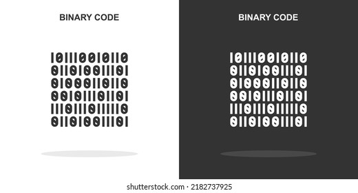 binary code line icon. Simple outline style.binary code linear sign. Vector illustration isolated on white background. Editable stroke EPS 10