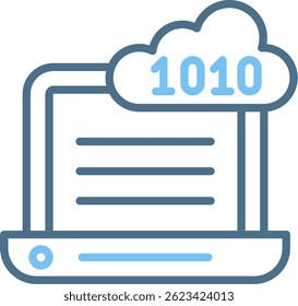 Binary Code Line Two Colour Icon