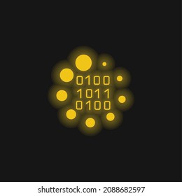 Binary Code Loading Symbol yellow glowing neon icon