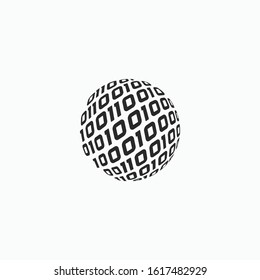 Binary code logo for technology design template elements