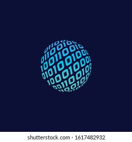 Binary Code Logo Technology Design Template Stock Vector (Royalty Free ...