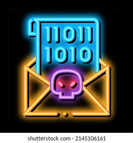 Binary Code neon light sign vector. Glowing bright icon Binary Code sign. transparent symbol illustration