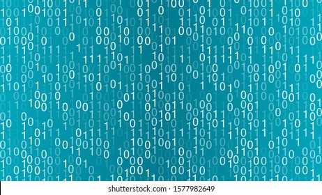 Binary code on blue background. Binary code. One. Zero. Vector illustration. Stock illustration.