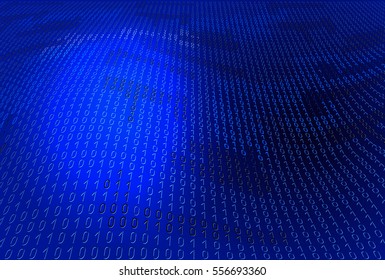 Binary code on blue background