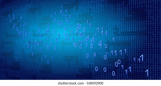 Binary code on blue background