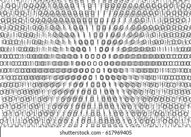 Binary code on a white background screen. Vector illustration