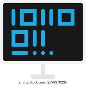Binary Code Programing Icon Vector Flat Illustration