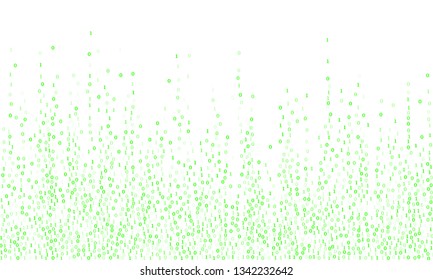 Binary code programming background. Big data concept, neon row matrix vector. Information decryption and encryption backdrop. Binary numbers 1, 0. Zero, one numbers cyber monday sale background.