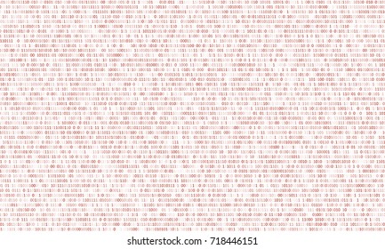 Binary code red background with two binary digits, 0 and 1 isolated on a white background. Algorithm Binary Data Code, Decryption and Encoding. Vector illustration.